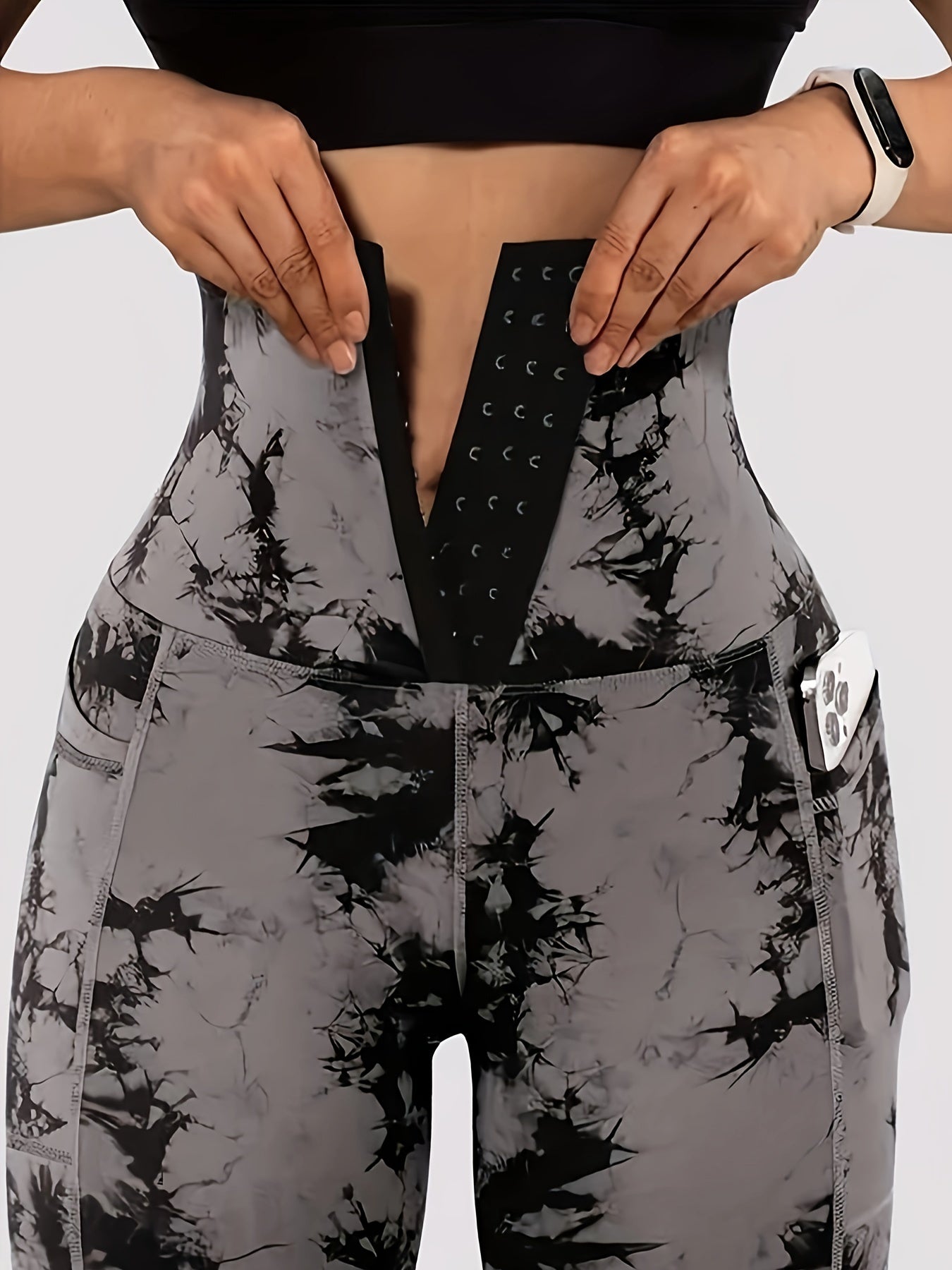 Tie Dye Tummy Control Fitness Gym Sports Leggings, High Waist Yoga Workout Running Butt Lifting Tight Pants, Women's Activewear Wide Waistband